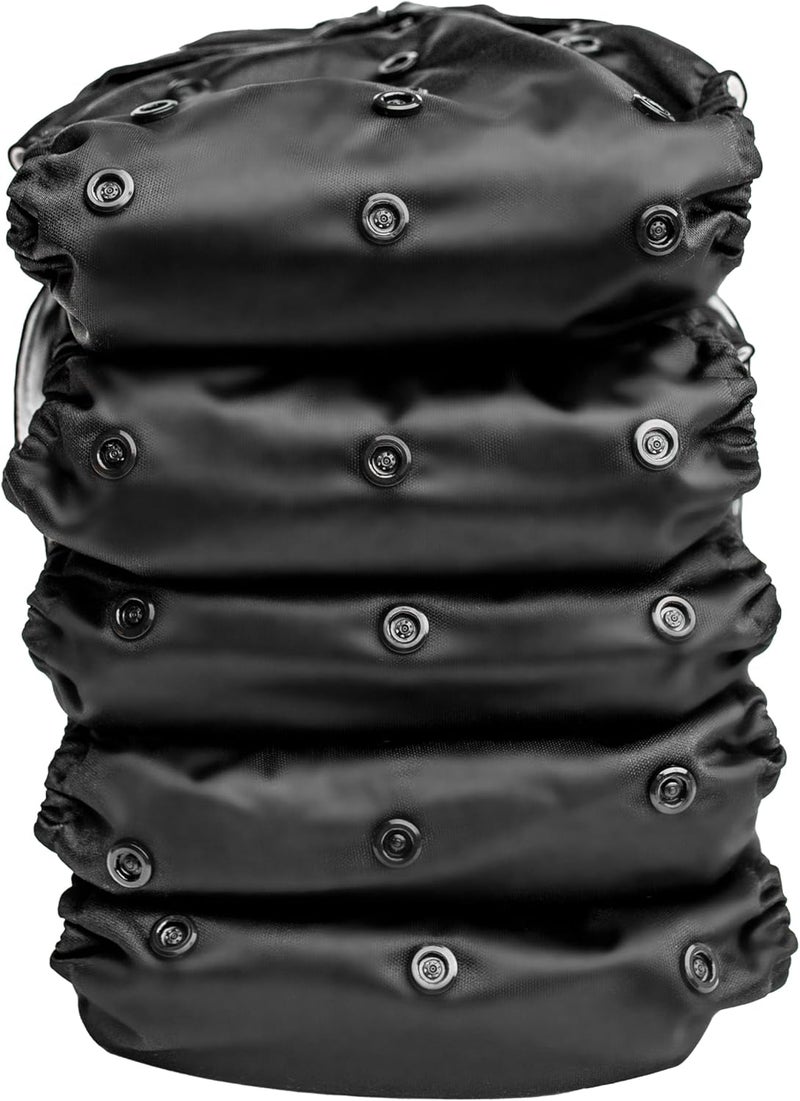 Kinder Cloth Diapers Set of 5 Reusable Baby Diapers Pocket Style Athletic Wicking Jersey, Bamboo Viscose Inserts, Wet Bag, Newborn to Potty Training 7-60lbs, One Size (Midnight) - Image 4